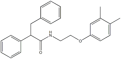 N-[2-(3,4-dimethylphenoxy)ethyl]-2,3-diphenylpropanamide Struktur