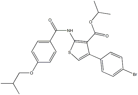 propan-2-yl 4-(4-bromophenyl)-2-[[4-(2-methylpropoxy)benzoyl]amino]thiophene-3-carboxylate Struktur