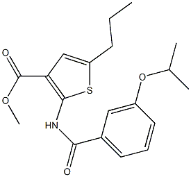 methyl 2-[(3-propan-2-yloxybenzoyl)amino]-5-propylthiophene-3-carboxylate Struktur