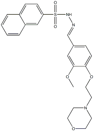 N-[(E)-[3-methoxy-4-(2-morpholin-4-ylethoxy)phenyl]methylideneamino]naphthalene-2-sulfonamide Struktur