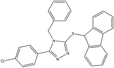 4-benzyl-3-(4-chlorophenyl)-5-(9H-fluoren-9-ylsulfanyl)-1,2,4-triazole Struktur