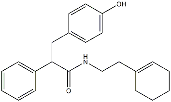 N-[2-(cyclohexen-1-yl)ethyl]-3-(4-hydroxyphenyl)-2-phenylpropanamide Struktur