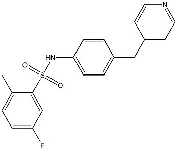 5-fluoro-2-methyl-N-[4-(pyridin-4-ylmethyl)phenyl]benzenesulfonamide Struktur