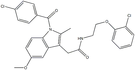 2-[1-(4-chlorobenzoyl)-5-methoxy-2-methylindol-3-yl]-N-[2-(2-chlorophenoxy)ethyl]acetamide Struktur