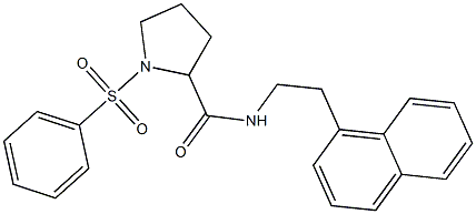 1-(benzenesulfonyl)-N-(2-naphthalen-1-ylethyl)pyrrolidine-2-carboxamide Struktur