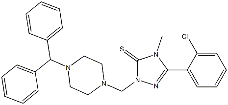 2-[(4-benzhydrylpiperazin-1-yl)methyl]-5-(2-chlorophenyl)-4-methyl-1,2,4-triazole-3-thione Struktur