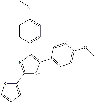 4,5-bis(4-methoxyphenyl)-2-thiophen-2-yl-1H-imidazole Struktur