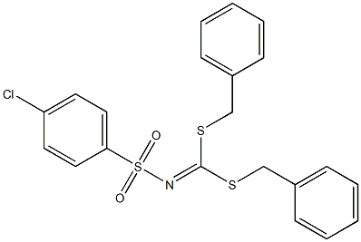 N-[bis(benzylsulfanyl)methylidene]-4-chlorobenzenesulfonamide Struktur