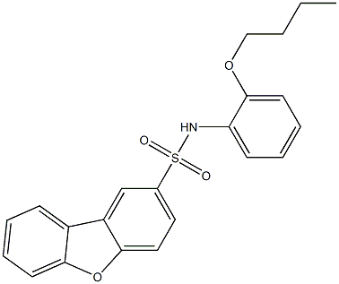 N-(2-butoxyphenyl)dibenzofuran-2-sulfonamide Struktur