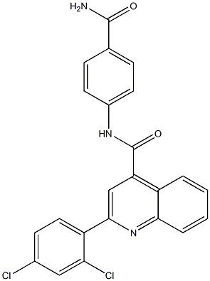 N-(4-carbamoylphenyl)-2-(2,4-dichlorophenyl)quinoline-4-carboxamide Struktur