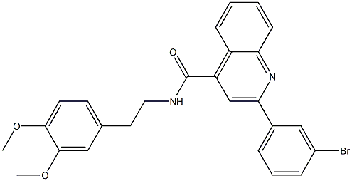 2-(3-bromophenyl)-N-[2-(3,4-dimethoxyphenyl)ethyl]quinoline-4-carboxamide Struktur