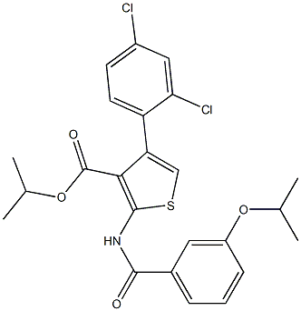 propan-2-yl 4-(2,4-dichlorophenyl)-2-[(3-propan-2-yloxybenzoyl)amino]thiophene-3-carboxylate Struktur