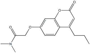 N,N-dimethyl-2-(2-oxo-4-propylchromen-7-yl)oxyacetamide Struktur