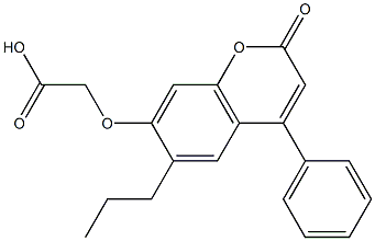 2-(2-oxo-4-phenyl-6-propylchromen-7-yl)oxyacetic acid Struktur