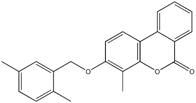 3-[(2,5-dimethylphenyl)methoxy]-4-methylbenzo[c]chromen-6-one Struktur