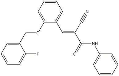 (E)-2-cyano-3-[2-[(2-fluorophenyl)methoxy]phenyl]-N-phenylprop-2-enamide Struktur