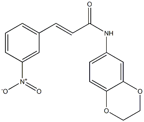 (E)-N-(2,3-dihydro-1,4-benzodioxin-6-yl)-3-(3-nitrophenyl)prop-2-enamide Struktur