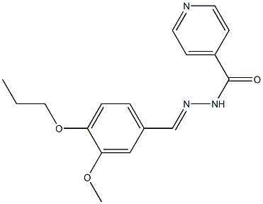 N-[(E)-(3-methoxy-4-propoxyphenyl)methylideneamino]pyridine-4-carboxamide Struktur