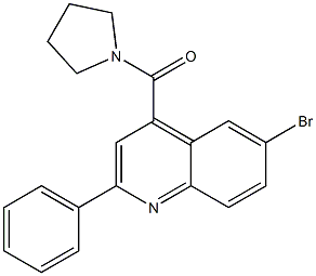 (6-bromo-2-phenylquinolin-4-yl)-pyrrolidin-1-ylmethanone Struktur