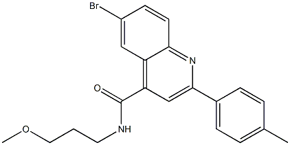 6-bromo-N-(3-methoxypropyl)-2-(4-methylphenyl)quinoline-4-carboxamide Struktur