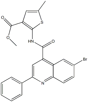 methyl 2-[(6-bromo-2-phenylquinoline-4-carbonyl)amino]-5-methylthiophene-3-carboxylate Struktur