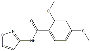 2-methoxy-4-methylsulfanyl-N-(1,2-oxazol-3-yl)benzamide Struktur