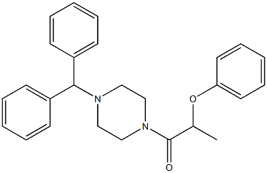 1-(4-benzhydrylpiperazin-1-yl)-2-phenoxypropan-1-one Struktur