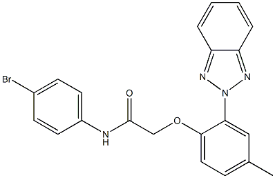 2-[2-(benzotriazol-2-yl)-4-methylphenoxy]-N-(4-bromophenyl)acetamide Struktur