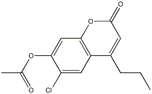 (6-chloro-2-oxo-4-propylchromen-7-yl) acetate Struktur