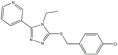 3-[5-[(4-chlorophenyl)methylsulfanyl]-4-ethyl-1,2,4-triazol-3-yl]pyridine Struktur