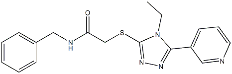 N-benzyl-2-[(4-ethyl-5-pyridin-3-yl-1,2,4-triazol-3-yl)sulfanyl]acetamide Struktur