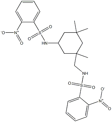 2-nitro-N-[[1,3,3-trimethyl-5-[(2-nitrophenyl)sulfonylamino]cyclohexyl]methyl]benzenesulfonamide Struktur