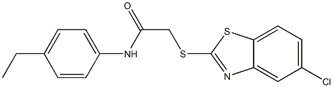 2-[(5-chloro-1,3-benzothiazol-2-yl)sulfanyl]-N-(4-ethylphenyl)acetamide Struktur