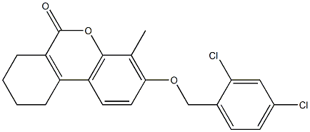 3-[(2,4-dichlorophenyl)methoxy]-4-methyl-7,8,9,10-tetrahydrobenzo[c]chromen-6-one Struktur