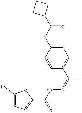 5-bromo-N-[(Z)-1-[4-(cyclobutanecarbonylamino)phenyl]ethylideneamino]furan-2-carboxamide Struktur