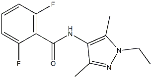 N-(1-ethyl-3,5-dimethylpyrazol-4-yl)-2,6-difluorobenzamide Struktur