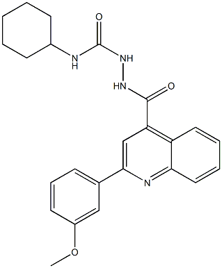 1-cyclohexyl-3-[[2-(3-methoxyphenyl)quinoline-4-carbonyl]amino]urea Struktur