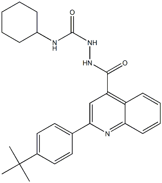 1-[[2-(4-tert-butylphenyl)quinoline-4-carbonyl]amino]-3-cyclohexylurea Struktur