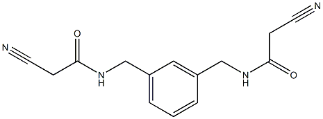 2-cyano-N-[[3-[[(2-cyanoacetyl)amino]methyl]phenyl]methyl]acetamide Struktur