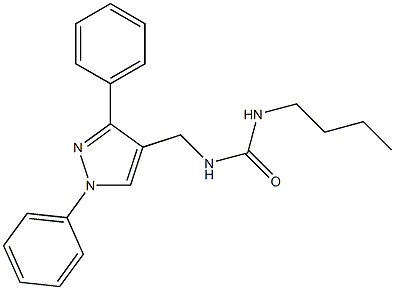 1-butyl-3-[(1,3-diphenylpyrazol-4-yl)methyl]urea Struktur