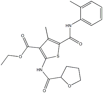 ethyl 4-methyl-5-[(2-methylphenyl)carbamoyl]-2-(oxolane-2-carbonylamino)thiophene-3-carboxylate Struktur