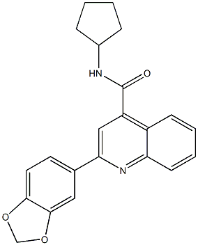 2-(1,3-benzodioxol-5-yl)-N-cyclopentylquinoline-4-carboxamide Struktur