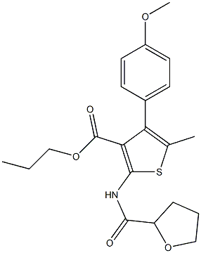 propyl 4-(4-methoxyphenyl)-5-methyl-2-(oxolane-2-carbonylamino)thiophene-3-carboxylate Struktur