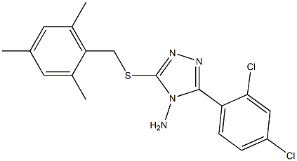 3-(2,4-dichlorophenyl)-5-[(2,4,6-trimethylphenyl)methylsulfanyl]-1,2,4-triazol-4-amine Struktur