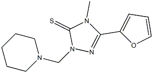 5-(furan-2-yl)-4-methyl-2-(piperidin-1-ylmethyl)-1,2,4-triazole-3-thione Struktur