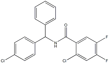 2-chloro-N-[(4-chlorophenyl)-phenylmethyl]-4,5-difluorobenzamide Struktur