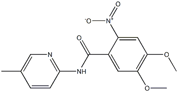 4,5-dimethoxy-N-(5-methylpyridin-2-yl)-2-nitrobenzamide Struktur