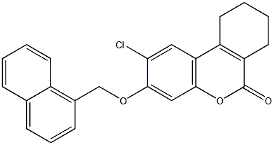 2-chloro-3-(naphthalen-1-ylmethoxy)-7,8,9,10-tetrahydrobenzo[c]chromen-6-one Struktur