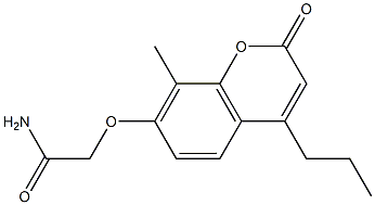 2-(8-methyl-2-oxo-4-propylchromen-7-yl)oxyacetamide Struktur