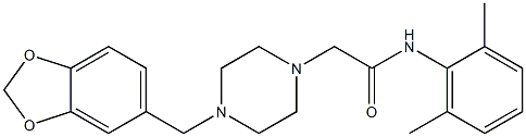 2-[4-(1,3-benzodioxol-5-ylmethyl)piperazin-1-yl]-N-(2,6-dimethylphenyl)acetamide Struktur